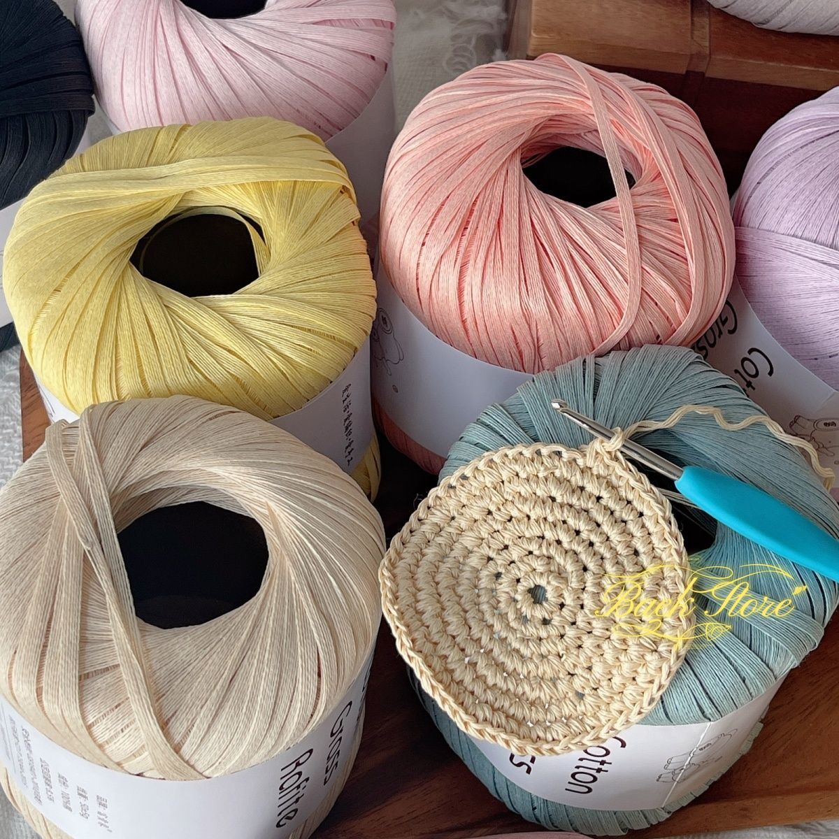 Crochet Bag Raffia - Rouleau de fil de raphia multicolore,