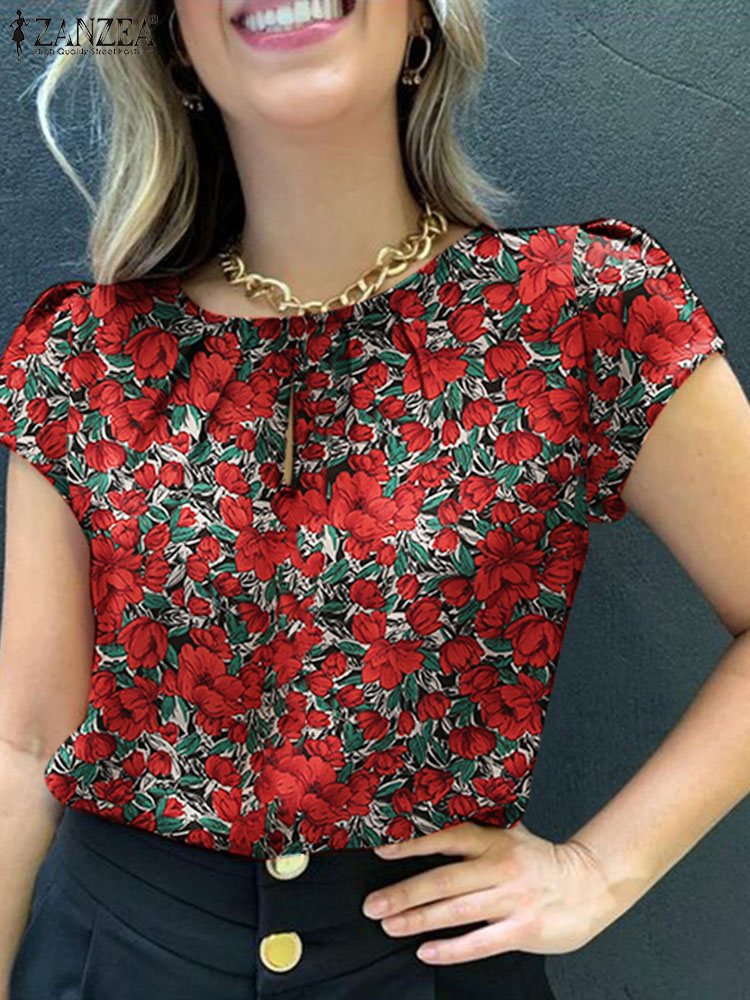 Romper Floral Print - ZANZEA-Chemisier imprimé floral bohème pour femme,