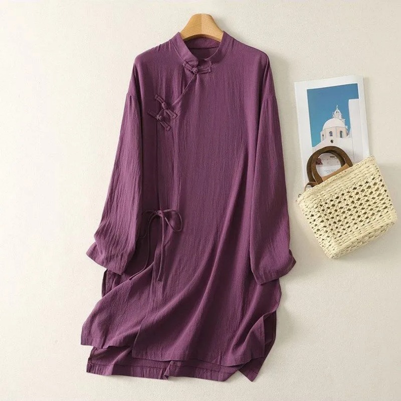 Robe tunique décontractée pour - Linen Dress Wrap avis et prix